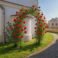 Poartă trandafiri 2900×2400×700 mm, picioare fier beton